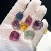 Jingyao cor natural fluorita Raposa de Nove Caudas cristal tridimensional esculpido acessórios feito à mão diy pequena Fênix nove joias atacado