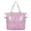 Bolsa de almacenamiento de viaje de gran capacidad, diseño de caricatura lindo, bolsa de equipaje portátil, se puede colgar en una maleta, bolsa organizadora de ropa