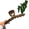Novo Cabide Estampa Leopardo Grampo de Cabelo Sete Dentes Semi-redondo Elegante Simples Acessório de Cabeça Presilha Tiburón para Mulheres