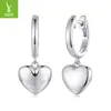 Pendientes lisos en forma de corazón con pasador de plata S925 Yinziyun, diseño simple, joyería para orejas con forma de corazón de cobre chapado en oro, regalo de San Valentín