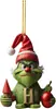 Navidad Transfronteriza Nuevo Acrílico Letra de Navidad Grinch Decoración de Árbol de Navidad Regalo Festivo Cabello Verde Colgante para el Hogar