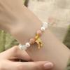 Pulsera de Plata de Ley S925 Mariposa para Mujer, Nueva Pulsera de Perlas de Imitación Estilo Chino, Joyería de Diseño de Nicho de Gama Alta Regalo