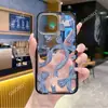 Suministro Exclusivo Transfronterizo de Funda para Teléfono Transparente con Marco Negro y Moño Rayado Azul, Adecuada para Fundas de Teléfono iPhone 17 y Apple 16