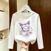 Camiseta de Algodão Puro de Manga Longa para Meninas, Primavera e Outono 2026, Camiseta Básica Fofa de Desenho Animado para Bebês, Top para Crianças Mais Velhas