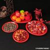 Prato de Doces para Casamento Redondo Festivo Disco Vermelho de Plástico Prato Plano Cerimônia do Chá Oferendas Budistas Suprimentos Festivos