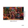 Tapiz decorativo del Día de Muertos con estampado de calavera estilo mexicano para fondo festivo