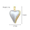 Cobre con Oro Real Corazón de Melocotón Blanco Leche Suave Moda Transfronteriza DIY Joyería Cobre Circonia Colgante Microincrustado