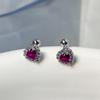 Pendientes de oreja con forma de rosa roja y suave para chica, súper dulces, con diseño de nicho, súper llamativos, con diseño de Spice Girl
