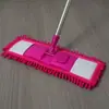 Mop de Chenille para Uso Doméstico, Aço Inoxidável, Rotação de 360 Graus, Extensível, Mop Plano Mãos Livres