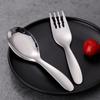 Cuchara de acero inoxidable, tenedor, cuchara de sopa plana espesa, tenedor para bebé, cuchara de alto valor de color, vajilla creativa para comedor infantil