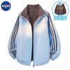 Chamarra Reversible Estilo Americano Trendy Nasa para Hombre Primavera y Otoño Pareja Casual de Gama Alta Cuello Alto Tres Rayas Holgada
