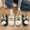Novedad Otoño 2026 Lindos Peluches de Oso de Dibujos Animados con Lunares y Lazo Suela Suave Cómodas Antideslizantes Zapatillas sin Cordones