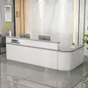 Escritorio de Recepción Clásico, Mostrador de Bar Elegante y Lujoso, Mostrador para Farmacia, Tienda de Maternidad y Bebés, Gabinete de Esquina Lacado, Mesa de Almacenamiento de Moda para Empresa