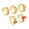 Diseño de Nicho Transfronterizo Acero Inoxidable Borla Mariposa Anillo Abierto Ajustable Chapado en Oro de 18K Moda Anillo Personalizado