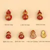Pendente Famoso de Cristal e Areia Cristalina em Forma de Cuia, Pequeno Pingente de Cuia com Caractere Budista de Cinábrio, Venda Direta do Fabricante