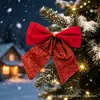 Decoraciones navideñas al por mayor en stock: lazos, lazos de tela brillante, 3/6 piezas por paquete, decoraciones para árbol de Navidad