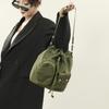 Bolso de axila de nailon con cordón de estilo coreano, diseño nicho de alta gama, bolso de cubo portátil, gran capacidad, bolso bandolera de tela Oxford