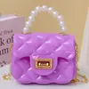 Bolso Bandolera Nuevo Estilo para Niñas, Billetera de Monedas con Cadena, Bolso de Mano de Perlas para Niñas, Minibolso de Gelatina Dopamina al por Mayor