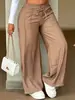Pantalones casuales de pierna recta a rayas con cordón holgados para mujer, moda europea y americana 2026, desarrollados por Anno, para tiendas independientes de Amazon