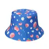 2022 Nuevo Sombrero de Pescador Plegable de Doble Uso con Forma de Cubeta para el Sol con Diseño de Cactus para Mujer
