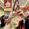 Llave de Oro Puro 999 Flor de Dinero Colgante Decoración para Bolso Regalo para Transmisión en Vivo Año del Caballo Regalo de Año Nuevo Venta al por Mayor