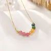 Yilu Plata Esterlina S925 Chapado en Oro Turmalina Elegante Versátil Exquisito Siete Estrellas Collar de Perlas Redondas Moda Versátil Set de Cadena de Plata