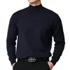 Suéter Masculino de Lã Tricotado Estilo Old Money Outono e Inverno, Quente e Amigo da Pele, Suéter Casual de Gola Semi-Alta, Roupa Masculina Versátil