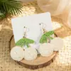 Estilo Vacaciones Oceánicas Bohemio Aretes de Flor de Hierba Rafi para Mujer Diseño de Nicho Ins Sentido del Diseño Color de Contraste Hermosos Aretes