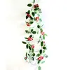 Simulación de suministro transfronterizo Rattan navideño Colgante de pared europeo y americano Decoración familiar Baya roja Rattan suave Diseño de ambiente navideño