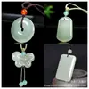 Colgante de Jade Aventurina de Color Claro en Verde Lago, Hebilla de Paz, Adorno de Jade de Mariposa y Flor, Venta al por Mayor para Fuentes de Transmisión en Vivo