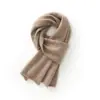 Cachecol de Caxemira Outono e Inverno para Homens e Mulheres, Quente Novo Tricotado Versátil Grosso Lã Pura Cor Sólida Cachecol Longo