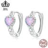 Evelle Original Sterling Silver s925 Colorido Amor Ear Buckle Banhado Platina Bonito Coração-em forma de Opala Brincos Cross-border Brincos