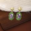 Pendientes de diamantes vintage, pendientes de nicho antiguos, pendientes de gota de aceite, exquisitos pendientes de aguja de plata 925, joyería, collar al por mayor