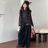 Conjunto Elegante de Otoño para Niñas: Chaleco de Piel Sintética, Camisa Base con Dobladillo de Encaje, Conjunto de Pantalones de Pierna Ancha a Cuadros