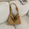 Bolso de Axila de Gran Capacidad para Uso Diario, Moderno y a la Moda, Diseño de Tejido Sencillo de Nicho, Elegante Bolso Tote de Hombro Único