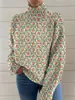 Nuevo suéter de cuello alto para mujer con estampado navideño de TEMU, ropa europea y americana transfronteriza, sitio independiente de Amazon