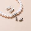 Hebilla de plata S925 para collar de perlas, hebilla de conexión de hilo, patrón de botón, botón de tornillo, accesorios hechos a mano para bricolaje S0041