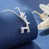 Versión Coreana del Nuevo Collar de Pequeño Alce, Lindos Cuernos Navideños Tridimensionales, Cadena de Clavícula Personalizada Moderna Versátil