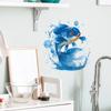 Fun-M518 Carpa Azul Saltarina Creativa Pegatina Decorativa de Fondo para Baño y WC Autoadhesiva Removible