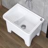 Lavabo con Balcón Lavabo de Lavandería Lavabo Integrado para Trapeador Lavabo para Trapeador Agua para Lavar Trapeador Lavabo para Trapeador Cerámico Tabla de Lavar Automática