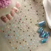 Nuevas pegatinas para uñas 3D planas de moda en rosa y azul con pentagramas para comercio exterior transfronterizo DH1122