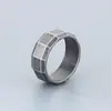 Haoyi Europa y Estados Unidos Anillo Facial Estilo Minimalista Nórdico de 8MM Anillo de Acero Inoxidable para Hombres Joyería Transfronteriza ins