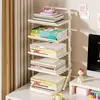 Estante de Mesa Rack de Armazenamento para Mesa Estante Pequena Simples para Armazenamento de Livros Dobrável de Uso Duplo para Estudante