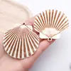 Colgante de Concha Natural de Caracola y Estrella de Mar con Agujero Único Borde Marrón para Pulsera, Collar, Llavero, Accesorios de Joyería