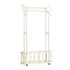 Cabide de chão, cabide de quarto, cabide de armazenamento de roupas móvel, estilo luxo leve, para uso doméstico, varal interno com cesto de armazenamento