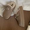 Botas de Nieve Gruesas Personalizadas en Stock con Aumento de Altura, Punta Cerrada, Estilo Slip-On para Mujer, Zapatos Birkenstock Gruesos de Felpa Cálidos para Otoño e Invierno