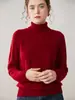 Suéter de Cachemira Grueso de Doble Capa para Otoño e Invierno para Mujer, Cuello Alto con Patrón de Diamantes, Jersey de Manga Larga, Suéter Base de Punto de Lana Adelgazante