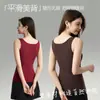 Chaleco térmico forrado de polar para mujer con sujetador incorporado, talla grande, para otoño e invierno, ropa térmica satinada de lujo ligero