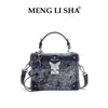Bolso caja de alta costura estilo chino con bordado floral, bolso de mano, diseño de nicho estilo francés de un solo hombro cruzado para mujer