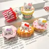 Balde de Pipoca Gatinho 3D Criativo Feito à Mão DIY Cola de Creme Resina Pequenos Acessórios Charms para Crocs Pacote de Materiais